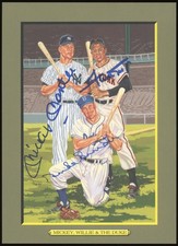 Mickey Mantle/Willie Mays/Duke Snider Autographed Perez Steele Great Moments JSA