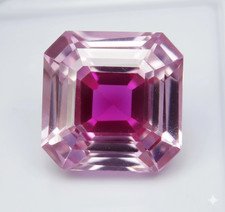 13 Ct AA Natural Bi-Color Pitambari Sapphire Asscher Cut EGL Certified Gemstone