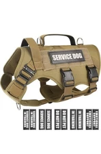 WINSEE Arnés de chaleco de servicio para perro mediano, chaleco táctico MOLLE de