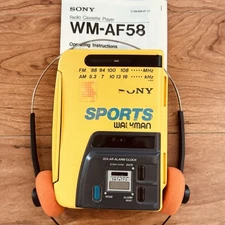 Sony Walkman WM-AF58 Sports Cassette Player - New Belts - Works! - No Radio