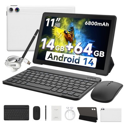 11 Zoll Tablet 14GB RAM 128GB ROM Android 14 Tablet 6800mah WLAN 6 BT Octa-Core