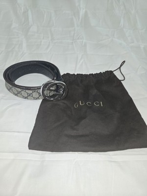Gucci Monogram Belt with silver GG Buckle 105/42 | eBay display picture 1
