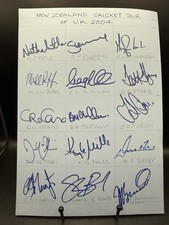 2004 Cricket New Zealand UK Tour Hand Signed X 15 -From Collectors Estate