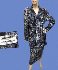 VTG 1980s MISSONI for NORDSTROM Contrast Pattern WOOL KNIT SKIRT SUIT Excnt Sz-M