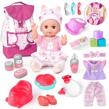 Baby Doll with Accessories Set, Baby Dolls Set for Girls 3-5 6-12, Baby Doll ...