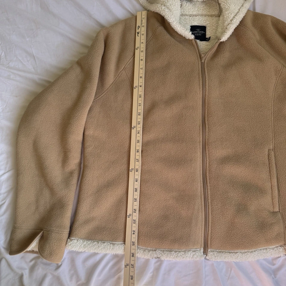 Sudadera con capucha para mujer Faded Glory tostada forrada de sherpa cremallera completa talla XSmall Foto 3 de 4