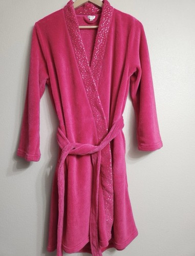 ULTA PINK SPARKLE PLUSH SHERPA BATH ROBE WITH BELT WOMENS SIZE S/M SMALL/MEDIUM