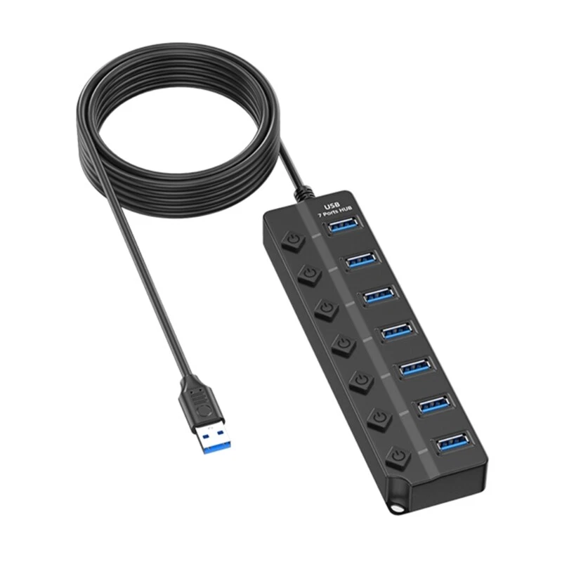 USB Extension Hub USB Hub with 7Port/4Port and Switches for Office Home Use