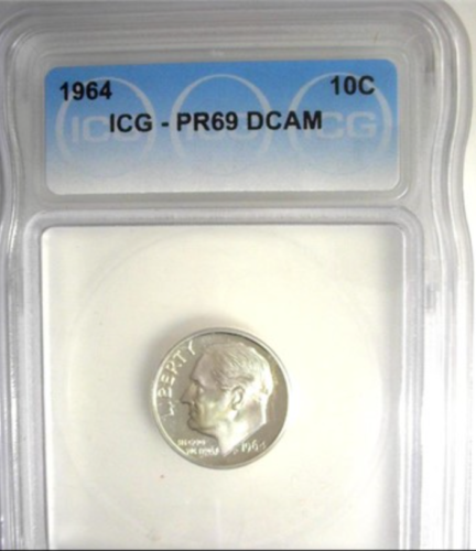 1964 Roosevelt Dime PF69 DCAM Silver Proof Dime ICG #45734005177 Very Lustrous. - Bild 6 von 8