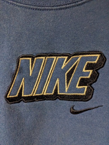 Vintage Y2K Nike Spell Out Mini Swoosh Blue 8 Months Sweatshirt - Picture 2 of 7