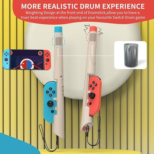2x Drumstick Handle Console Handheld Game Controller Handle Grip for Switch/OLED - Picture 5 of 8