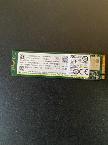 SK Hynix SSD 256GB M.2 2280 NVMe PCIe Gen4 x4 BC901 Bulk Pack - Picture 2 of 3