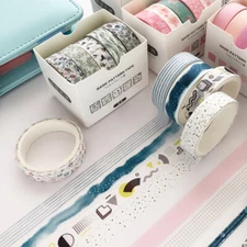 5Rolls Washi Tape Set Masking Tape Cute Stickers School Suppliers Stationery Art