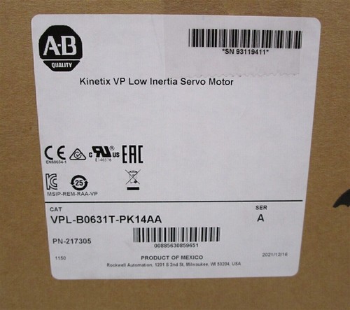 New AB VPL-B0631T-PK14AA Kinetix VP Low Intertia Servo Motor US Free Tax - Picture 2 of 5