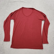 Kit And Ace Shirt Womens Medium Large Red Long Sleeve Lightweight Top *Read*