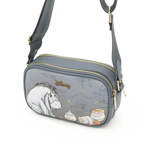 Disney Winnie The Pooh Eeyore Double Zipper Crossbody Shoulder Bag Vegan Leather - Picture 6 of 8