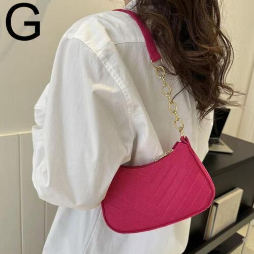 Felt Underarm Bag Winter Indentation Fashion Shoulder Ba Square Solid-color P2X2 - Picture 21 of 24