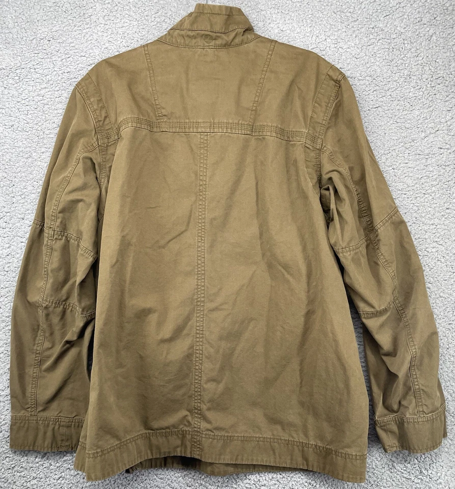Винтажный Timberland мужской четверть молнии куртка рубашка оливковый/армия зеленый большой - Изображение 4 из 4