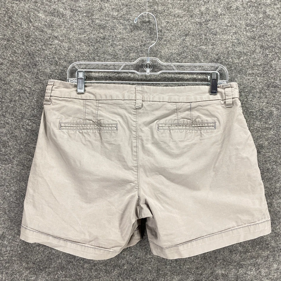 Pantalones Cortos Chinos Old Navy Mujer 6 Gris Tiro Medio Bolsillos Frontales Planos Recortados Regular Foto 2 de 4