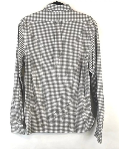 Bloomingdale's Men's Plaid Button down Gray, M - Picture 3 of 3