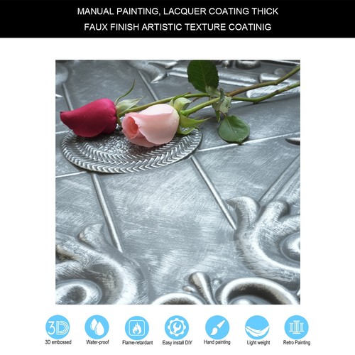 Piastrelle per soffitto incolla pannelli decorativi in pvc per caffè PL22 latta antica 10 pz/lotto - Foto 3 di 23
