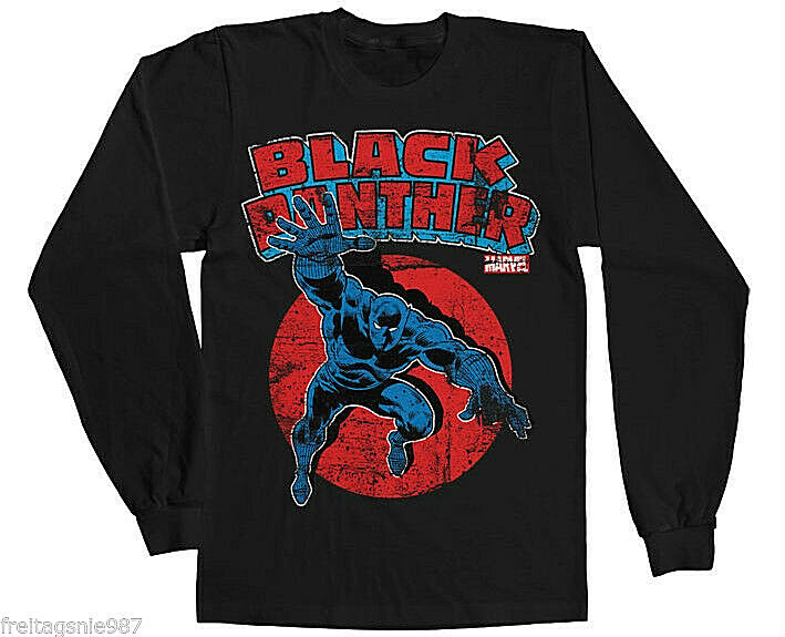 BLACK PANTHER T-Shirt Longsleeve cotton officially licensed