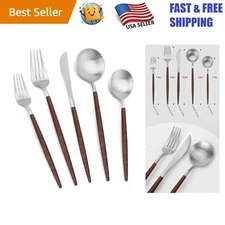 Sophisticated 20-Piece Silverware Set for 4 - Satin Finished and Stylish Design