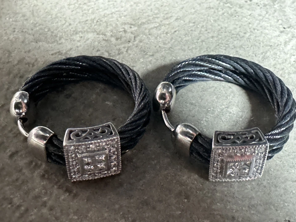 💯PENDIENTES PHILIPPE CHARRIOL ORO 18K/ACERO Y DIAMANTES $0.99 Inicio💯 Foto 3 de 3