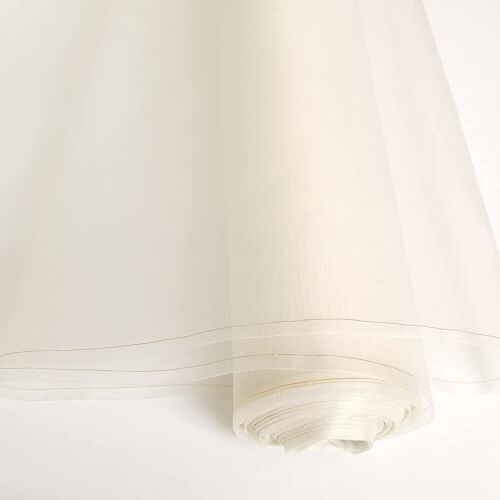 1yard X1.14meter Dyeable Off Natural White 100 Silk Organza Fabric Wedding Gauze - Picture 2 of 6