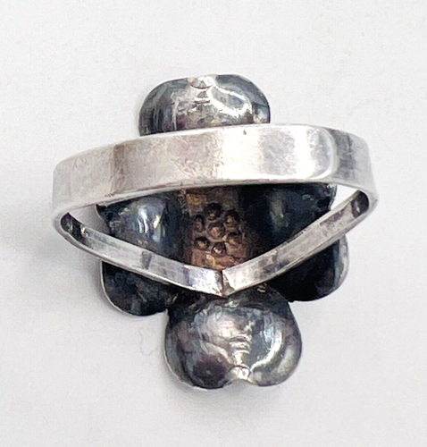Vintage Size 7 Adjustable Sterling Silver Dogwood Ring - Picture 7 of 9
