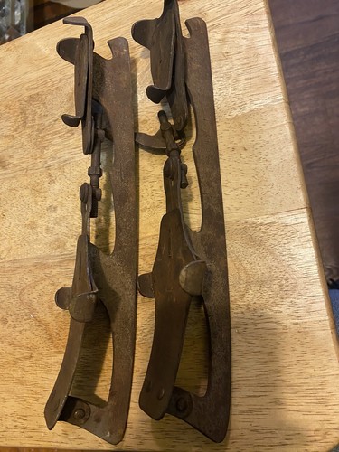 Vintage Old Steel Ice Skates Size 10 1/2 - Picture 6 of 7