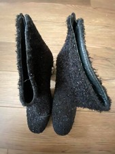 Stuart Weitzman Boots Tall Black Fur boot size 6.5M #29