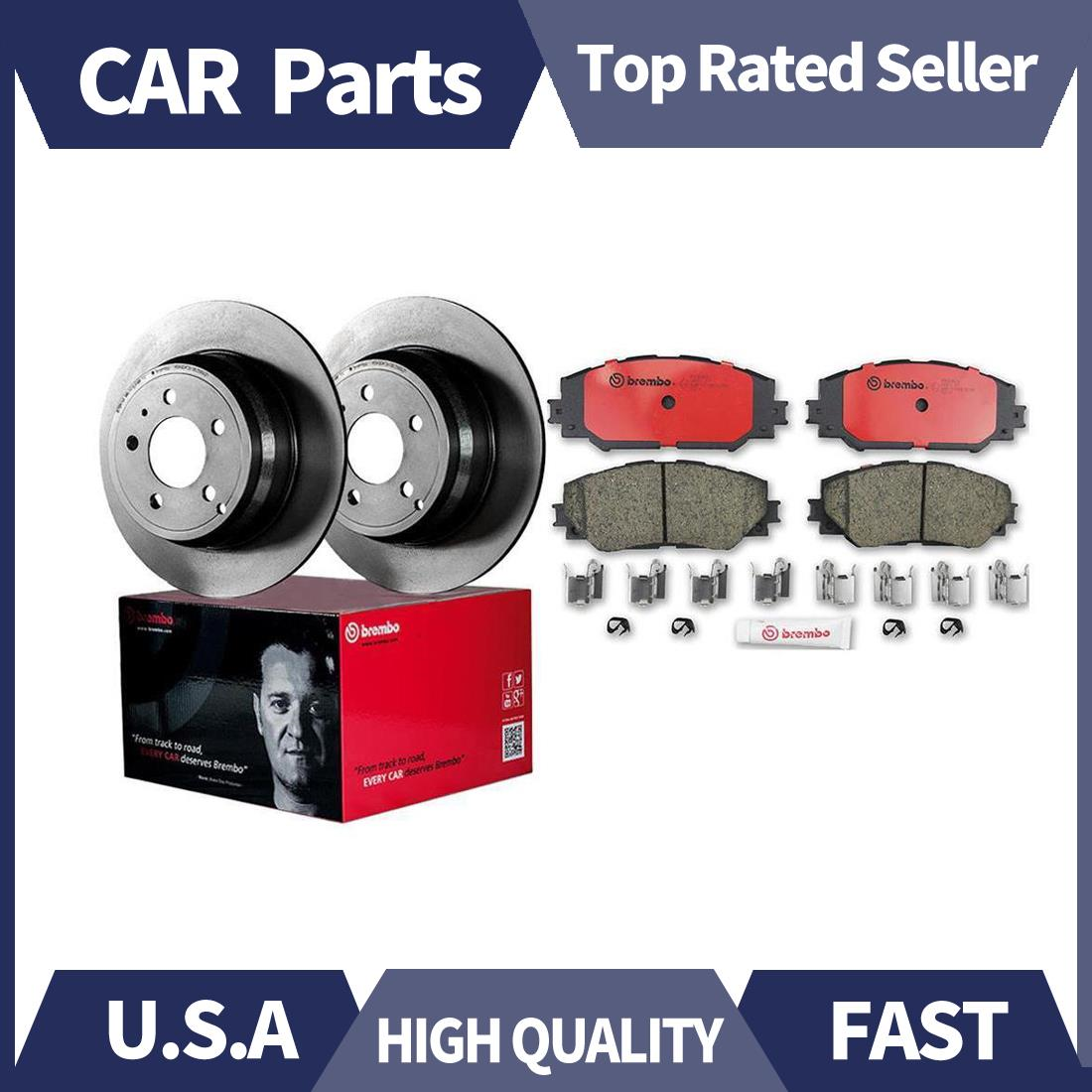 Front Brembo Brake Rotors & Ceramic Brake Pads Kit For 20092013 Toyota