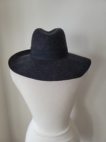 Michael Stars 100% Wool Floppy Hat Adjustable Grey Womens