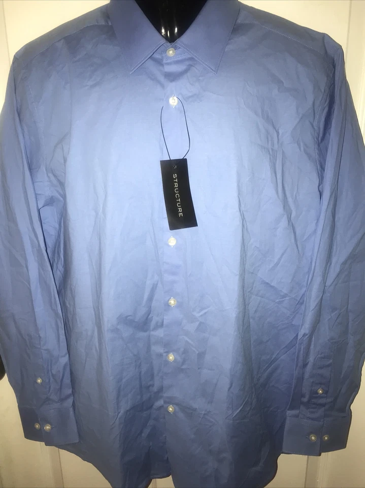 Structure Hombre Grande 16 1/2 34-35 ULTRAMARINO PROFUNDO MANGA LARGA AJUSTE MODERNO Foto 2 de 4