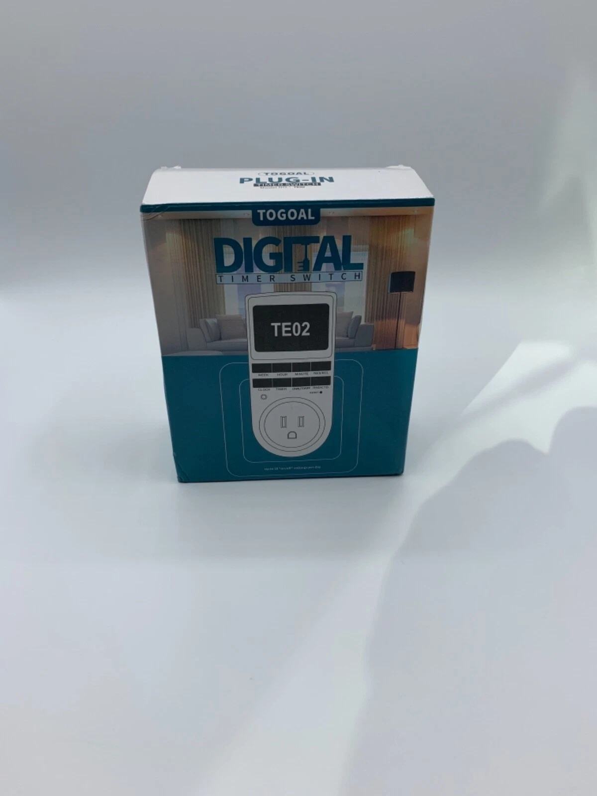 TOGOAL TE02 Digital Light Timer Switch 2-Pack Plug w/ 3-Prong 24/7 Programmable