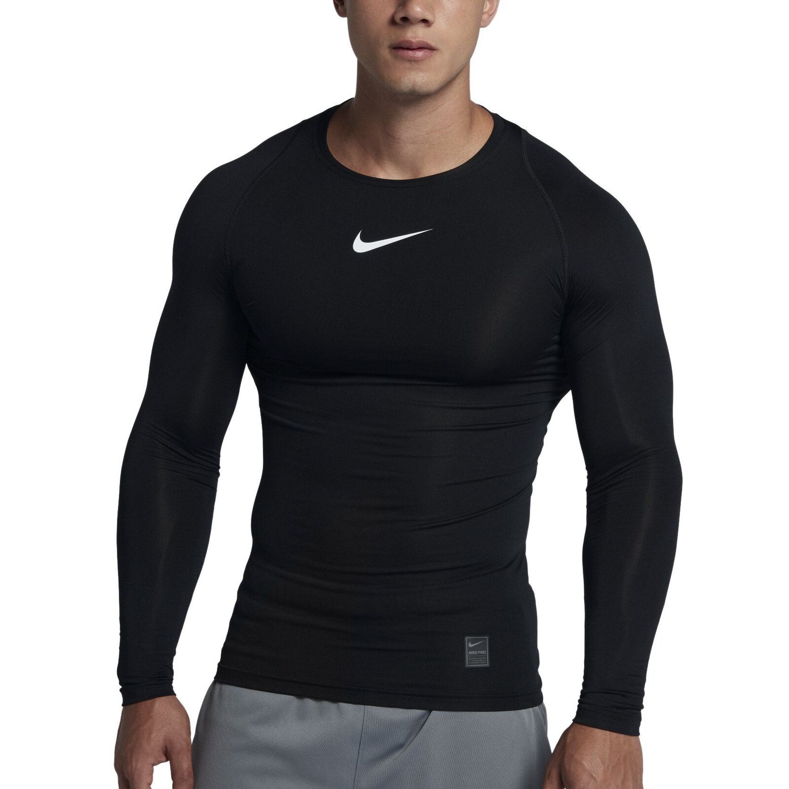 Nike Pro Men&#039;s Compression Training Long Sleeve - Black | eBay