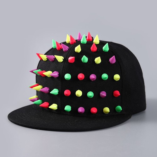 Baseball Cap Snapback Spike Hat Men Women Punk Hedgehog Hats Hip Hop Spiky Caps - Picture 18 of 28