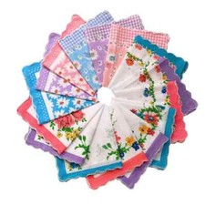6Pcs 30x30cm Square 100 Cotton Flower Lace Women Pocket Hankie Handkerchief