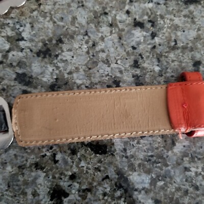 Vintage Rare Berge Orange Genuine Italian Leather And Metal Belt Vintage Rare Berge Orange Genuine Italian Leather And Metal  main image 4