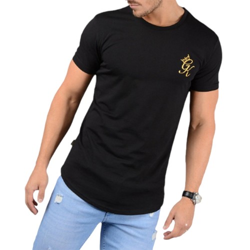 GYM KING Longline Fitted Tee Shirt GK Mens T-Shirt Crew Neck Summer Cotton Top - Picture 12 of 23