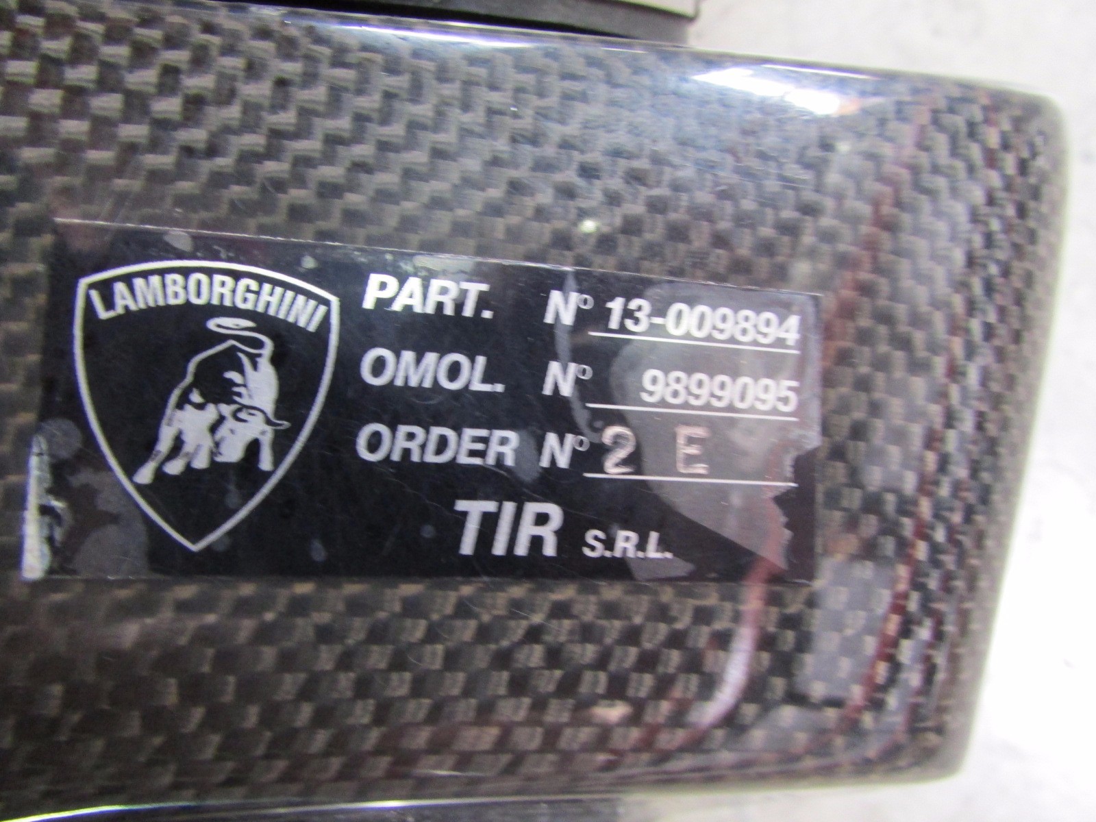 Lamborghini Murcielago, Right Upper Air Cleaner Box, Carbon Fiber, P/N 07M133920