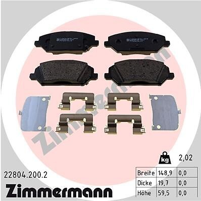 Zimmermann BremsbeläGe Foto Entspricht Lieferumfang Vorne Rechts Links FüR-image