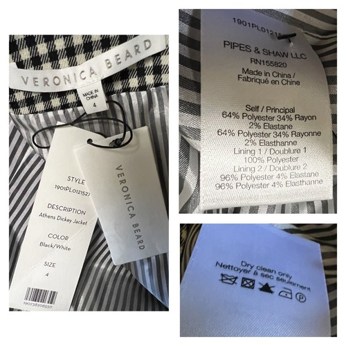 Veronica Beard Athens Gingham Dickey Blazer Jacket 4 - Picture 17 of 17