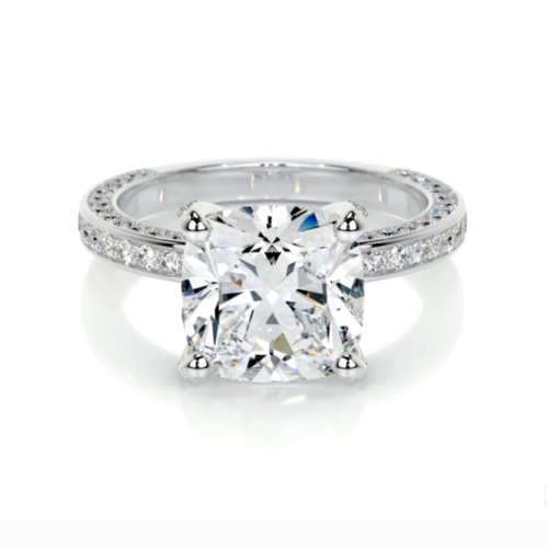 Engagement Ring 1.70 Carat IGI GIA Lab Grown Cushion Cut Diamond 14k White Gold