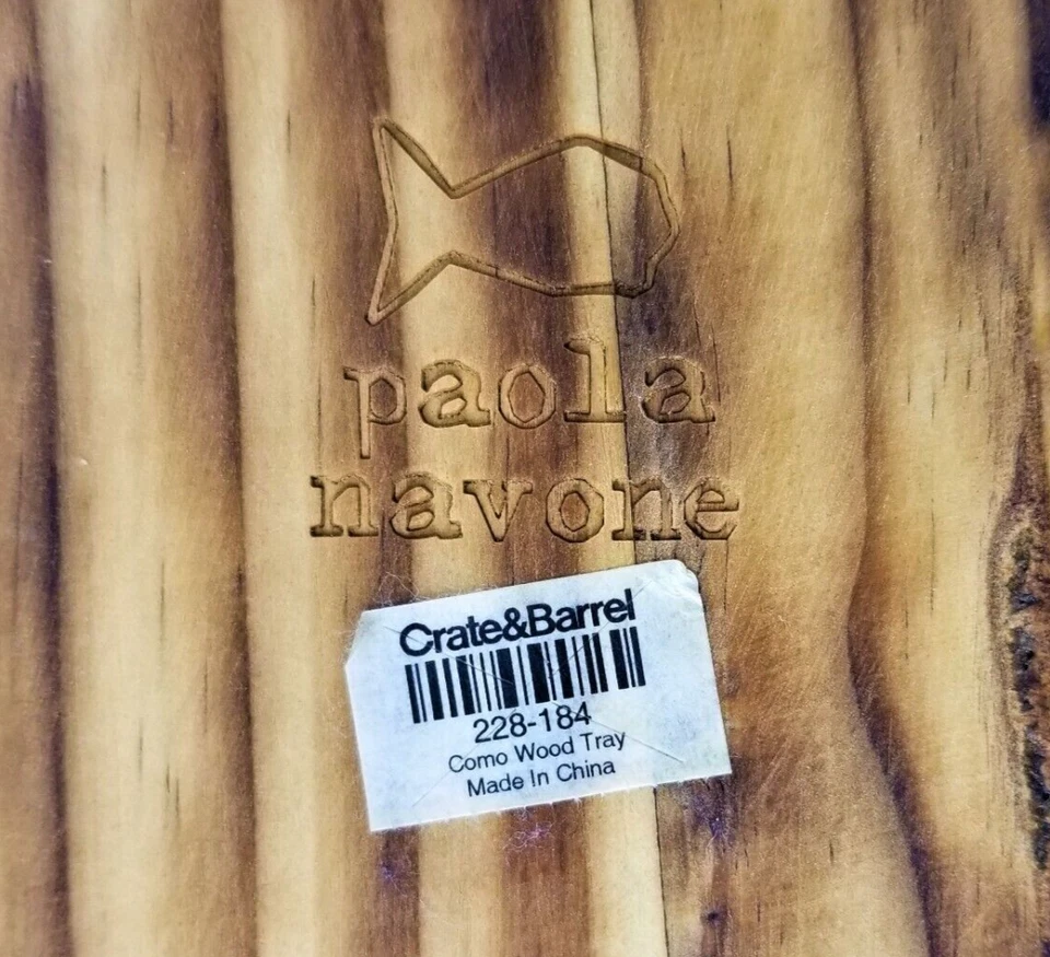 Crate & Barrel Charcuterie Serving Tray Cheese Board Como by Paolo Navone 20" - Image 4 of 4