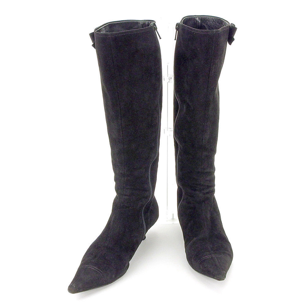 MIU MIU Boots Long Pointed Tu Su Eye Authentic USED T4456 | eBay