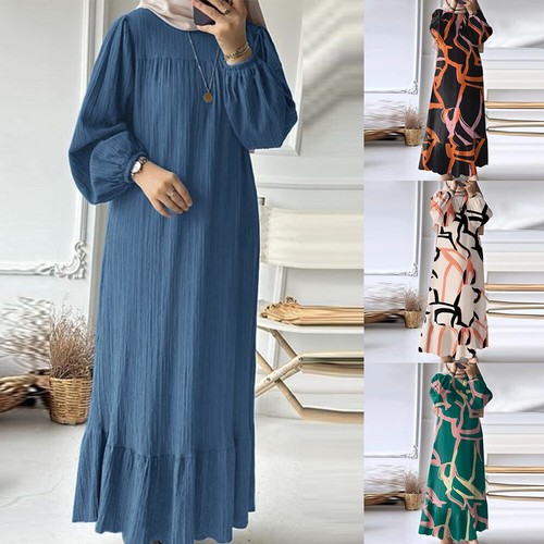 Maxikleid Damen Islamisches Kaftan-Kleid Muslimisches Kleid Kaftan Lässig | - Picture 3 of 16