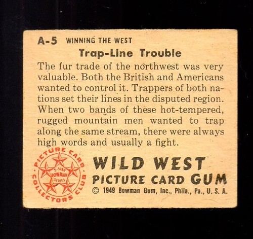 Wild West Karte # A - 5 Bowman (1949-50) Trap-Line Trouble - Bild 2 von 2