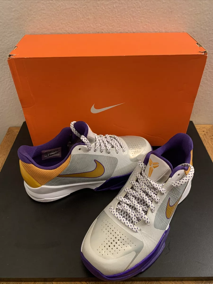 Nike Zoom 5 Home 5 Y Del Purple Yellow 386647-100 Lakers MINT | eBay